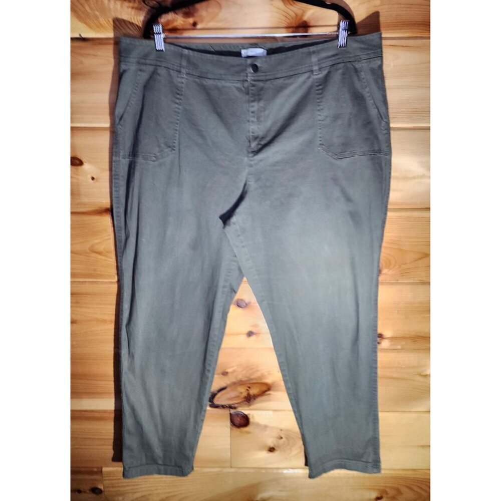Cato Denim Women’s 22W Plus High Waist Jeans Sage Green Pants Workwear Office
